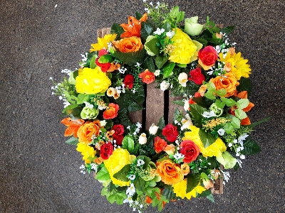 Open Artificial Orange Wreath