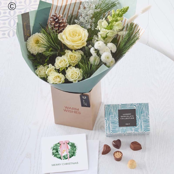 Lovely Winter Gift Box with Chocolates and Card