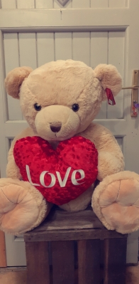 Extra Large Brown bear with heart 75cm