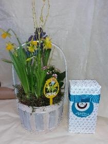 Easter Planted Basket and Chocolates