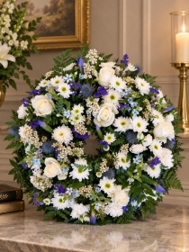Elegant Blue and white wreath